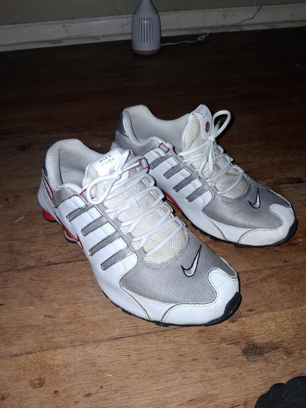 Nike Men's White, Gray and Red Running Sneakers